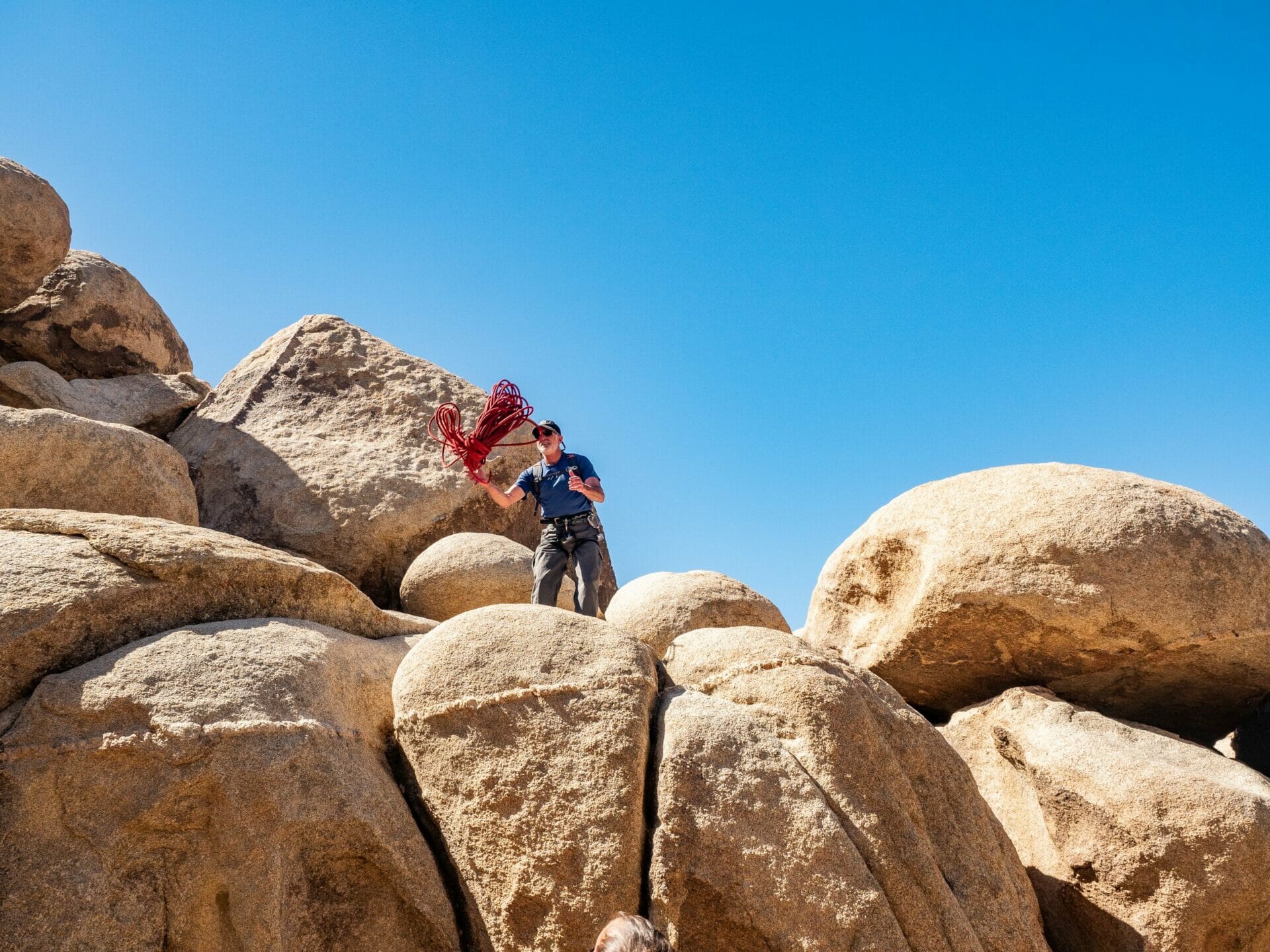 Rock climbing Spider Wall Indian Cove Joshua Tree National Park