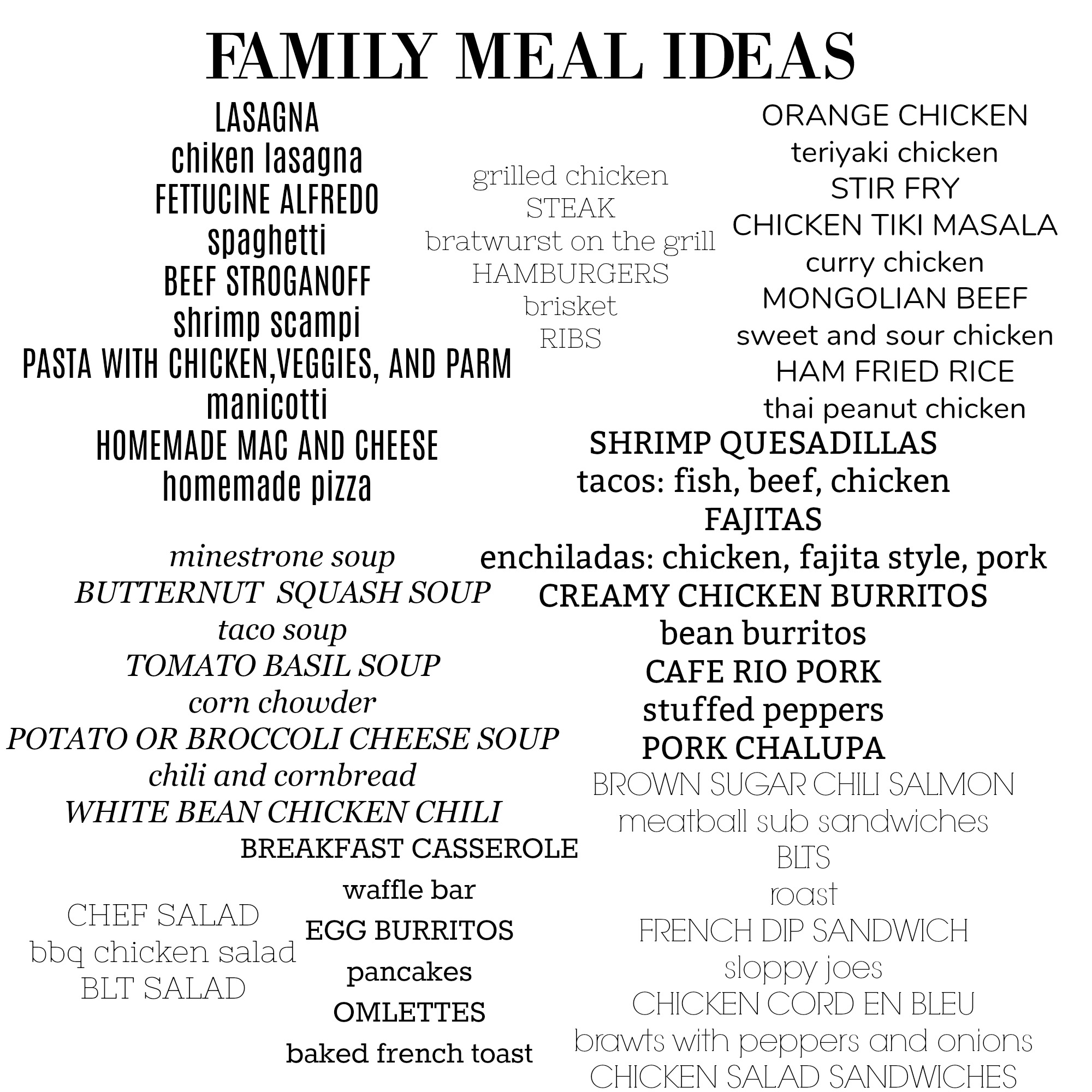 My Simple Way to Family Meal Plan Brooke Romney Writes