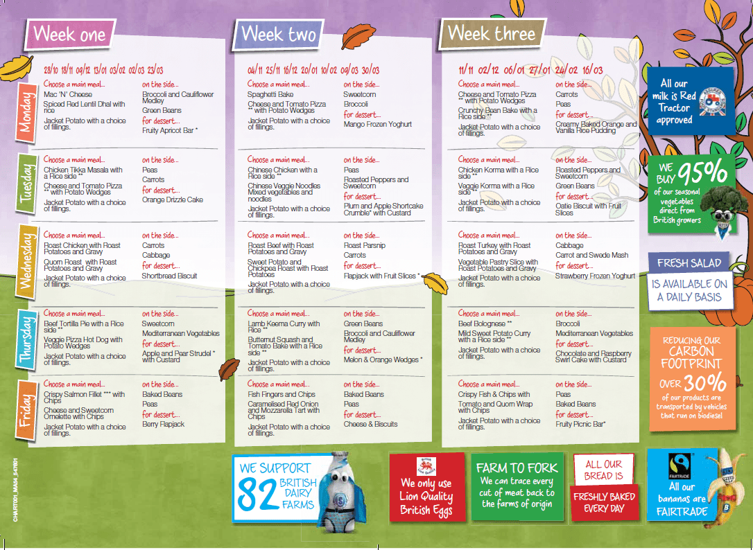 Brook House Primary School School dinner menus