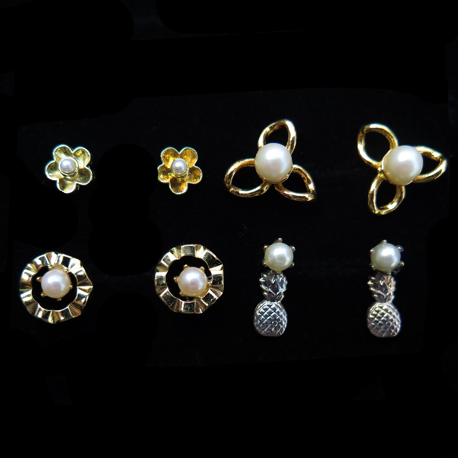 Vintage Faux Pearl Flower Stud Earrings You Choose Brooklyn Charm