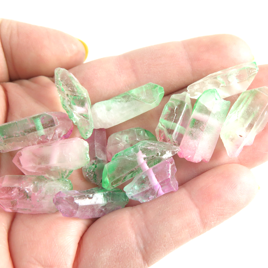 Watermelon Green & Pink Quartz Beads Brooklyn Charm