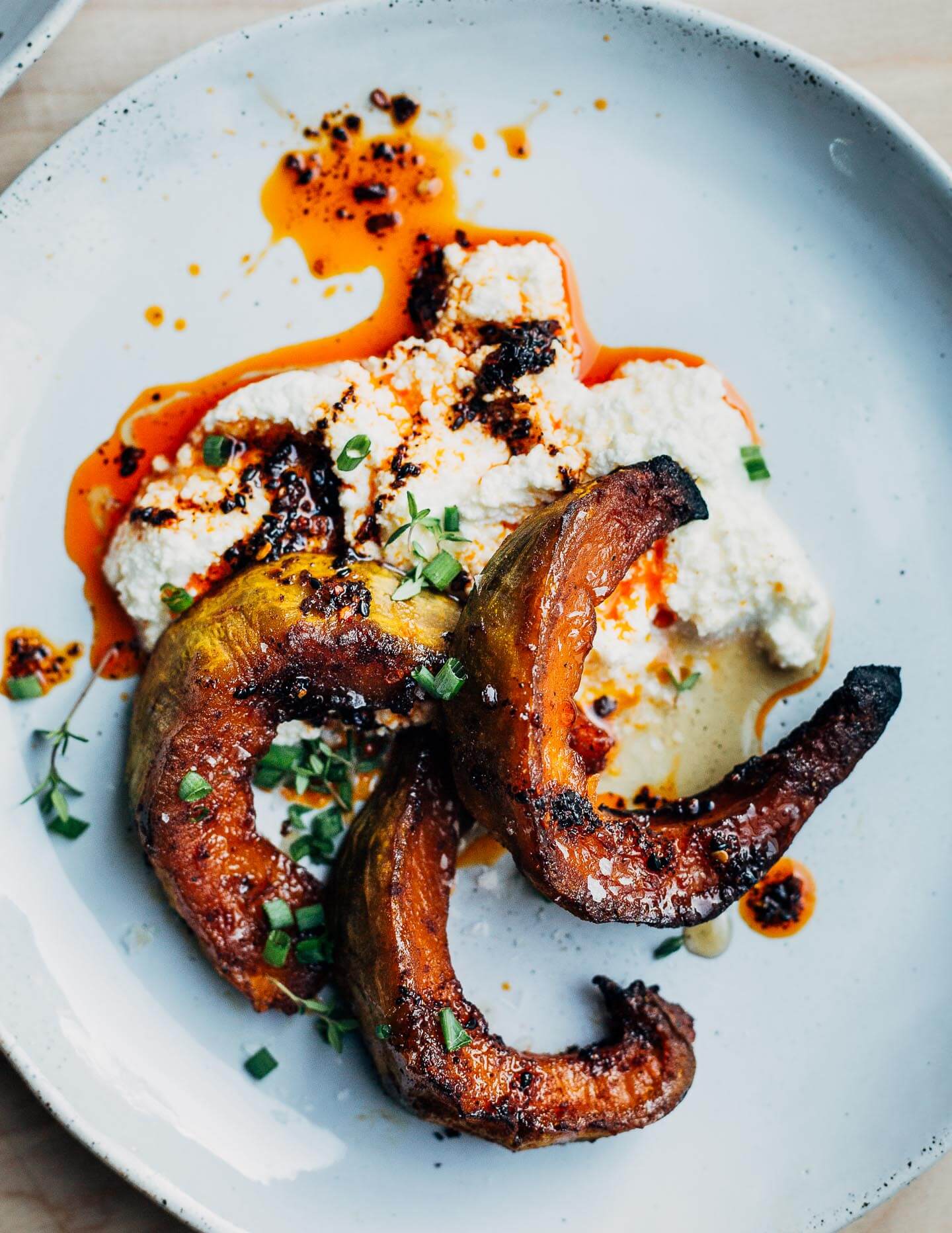 MapleRoasted Kabocha Squash Wedges with Ricotta Brooklyn Supper