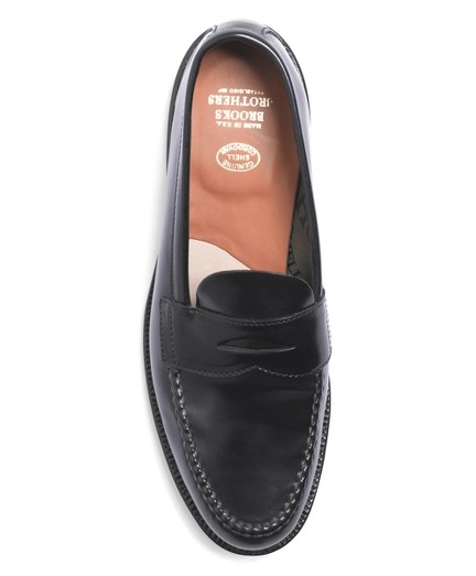 Men's Cordovan Leather Unlined Penny Loafers Brooks Brothers