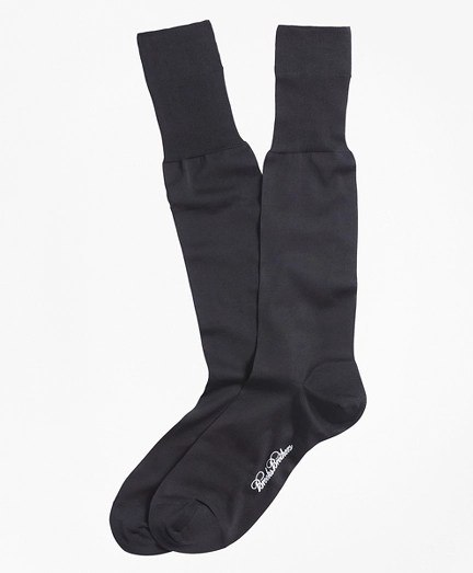 Men's Black Silk Formal Socks Brooks Brothers