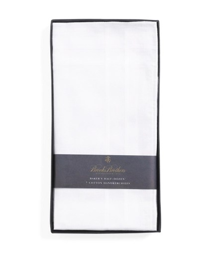 Men's Pure Cotton White Handkerchiefs 7 Pack Brooks Brothers