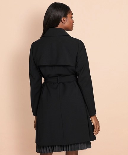 WoolBlend Crepe Trench Coat Brooks Brothers