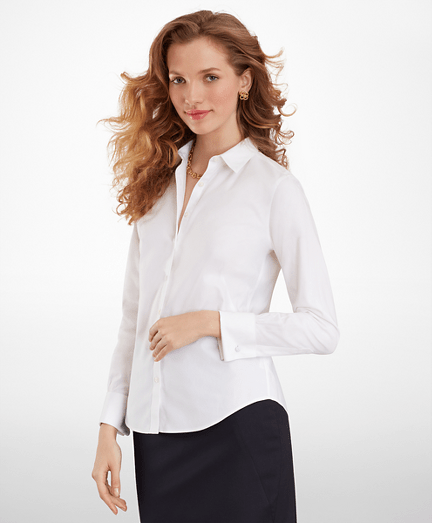 NonIron Stretch Supima® Cotton Fitted French Cuff Dress Shirt Brooks