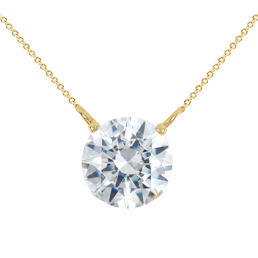 Yellow Gold Floating Diamond Necklace • Brooks Diamonds