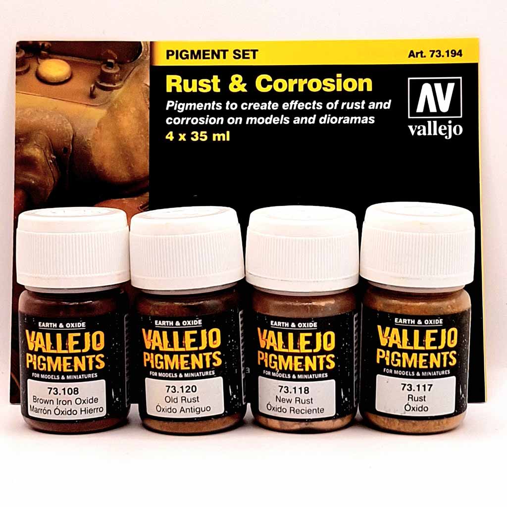 Vallejo 4pc Rust and Corrosion Pigment Set Brooks Models