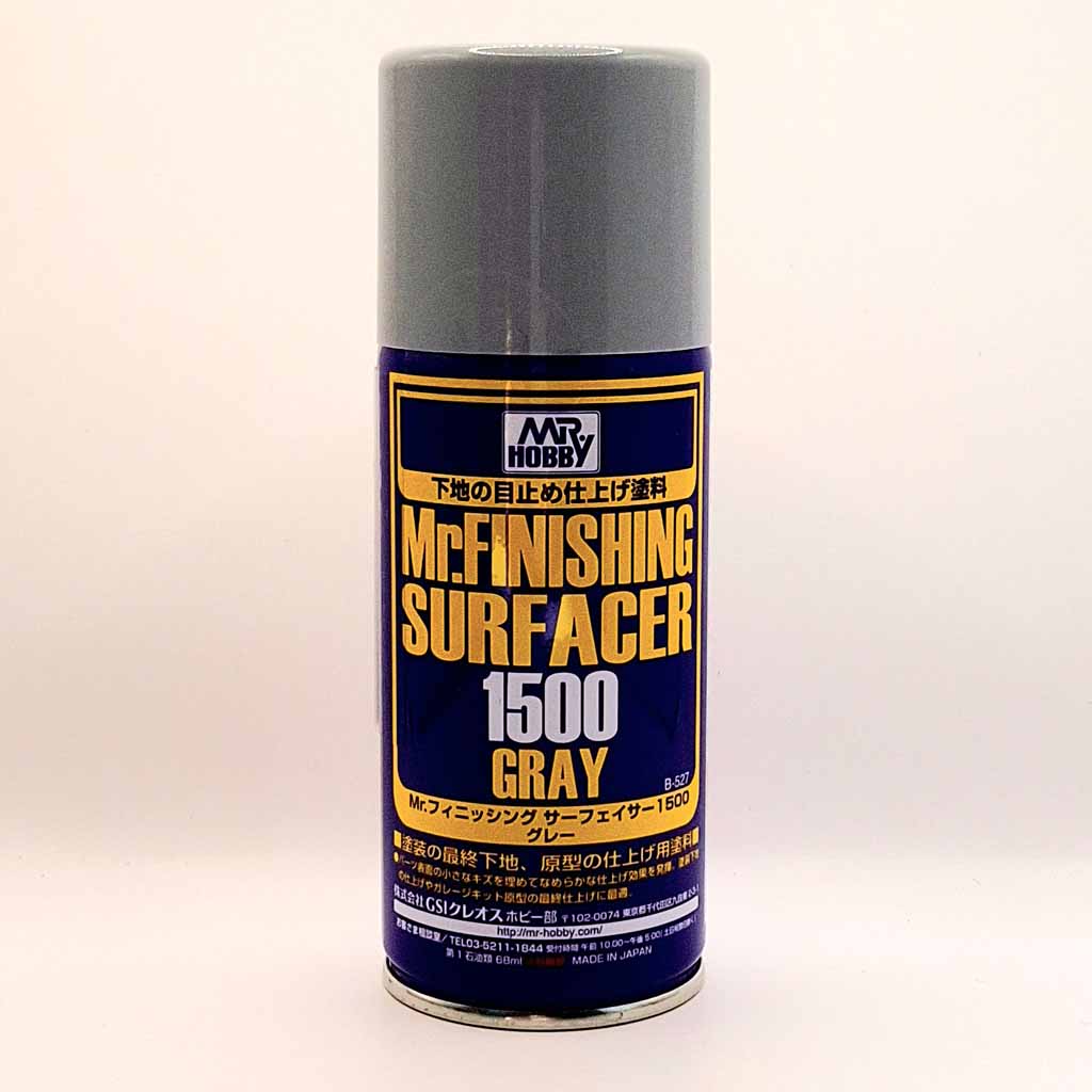 Mr Hobby B527 Mr Finishing Surfacer 1500 Grey Spray 170ml Brooks Models