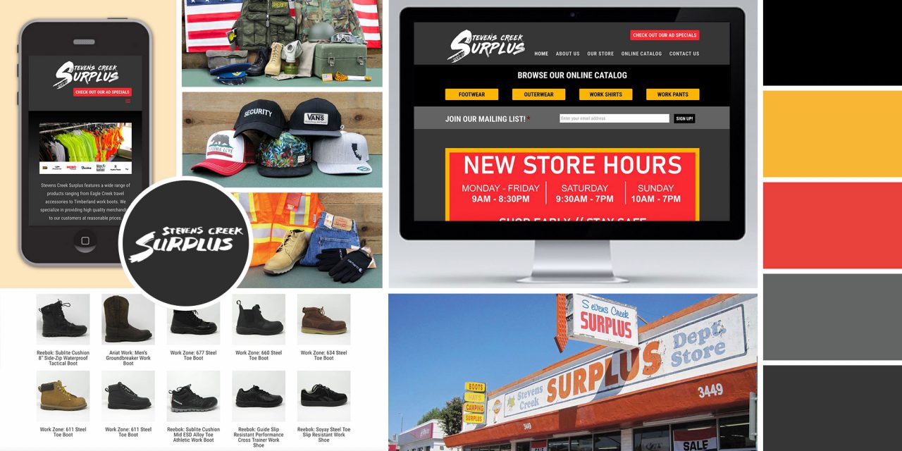 Stevens Creek Surplus santa cruz web design and graphic design