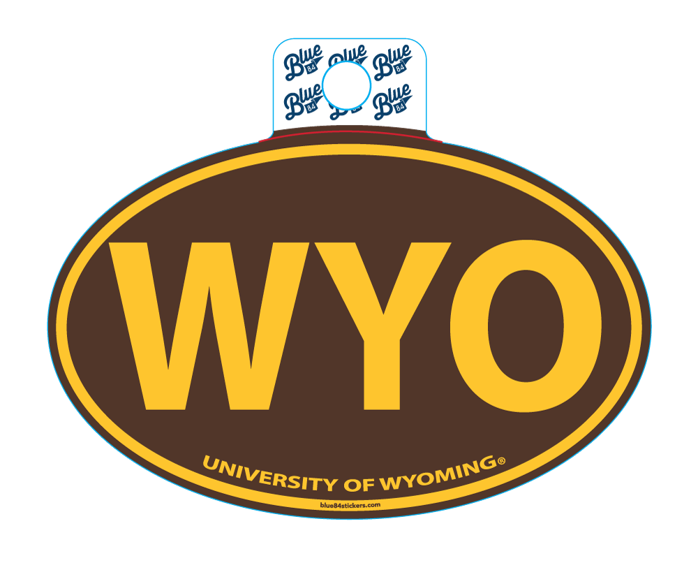 Wyoming Cowboys WYO Oval Decal Euro Style University of Wy