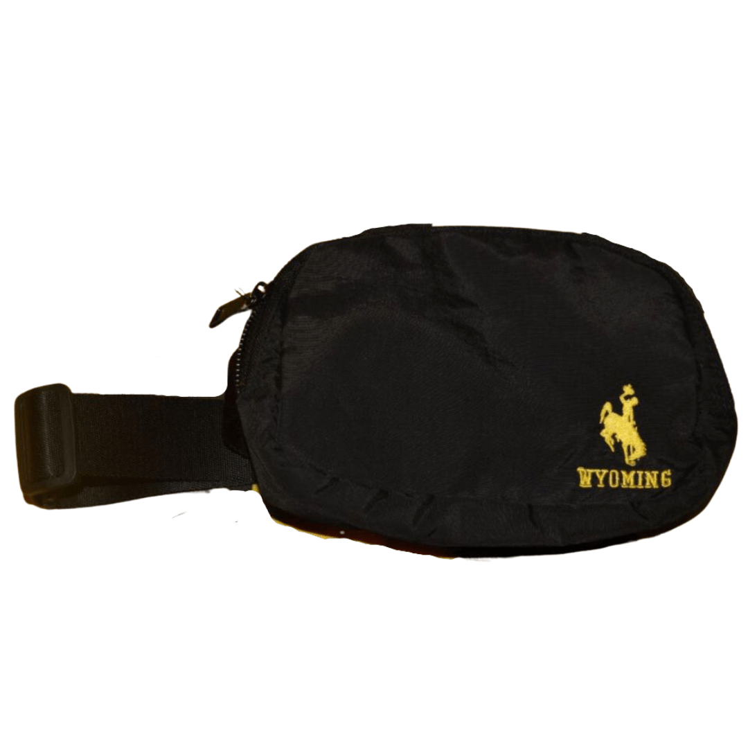 Wyoming Cowboys Bucking Horse Belt Bag Black University of