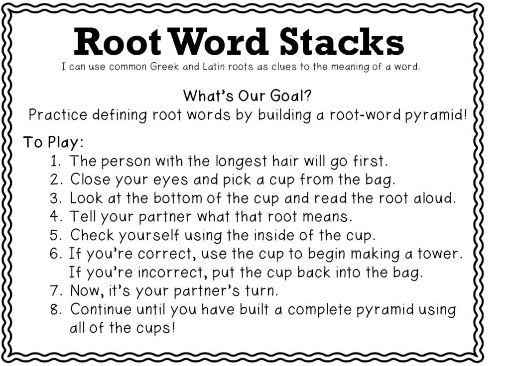 RootWorkStacksDirections The Brown Bag Teacher