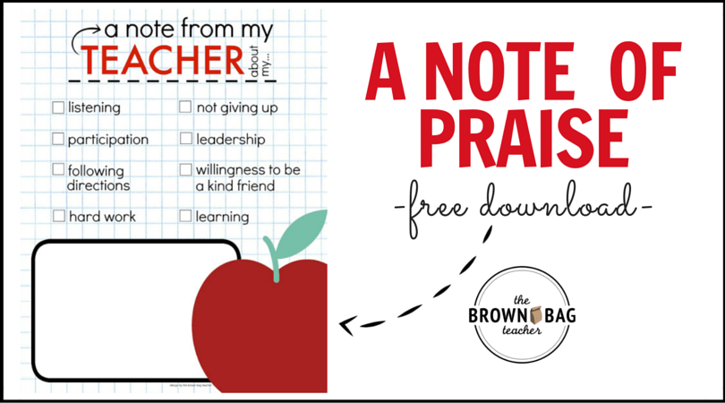 PBIS Positive Notes Home The Brown Bag Teacher