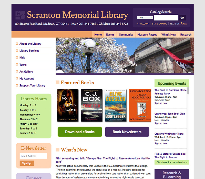 Scranton Library Responsive WordPress Site Brown Bear Creative