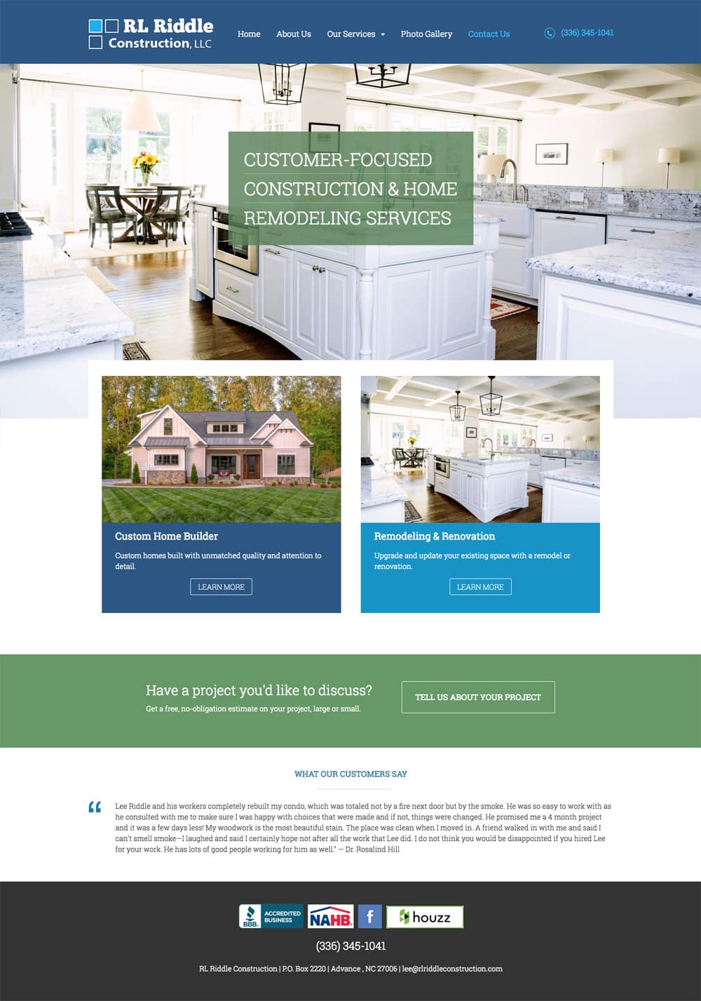 Client Spotlight RL Riddle Construction Brown Creative Group