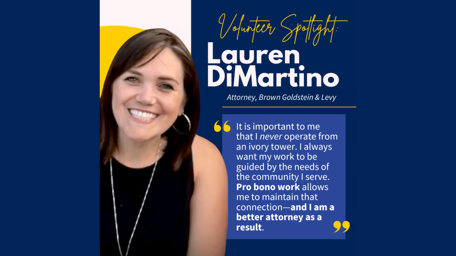 Lauren DiMartino Spotlighted by Maryland PBRC Brown Goldstein Levy