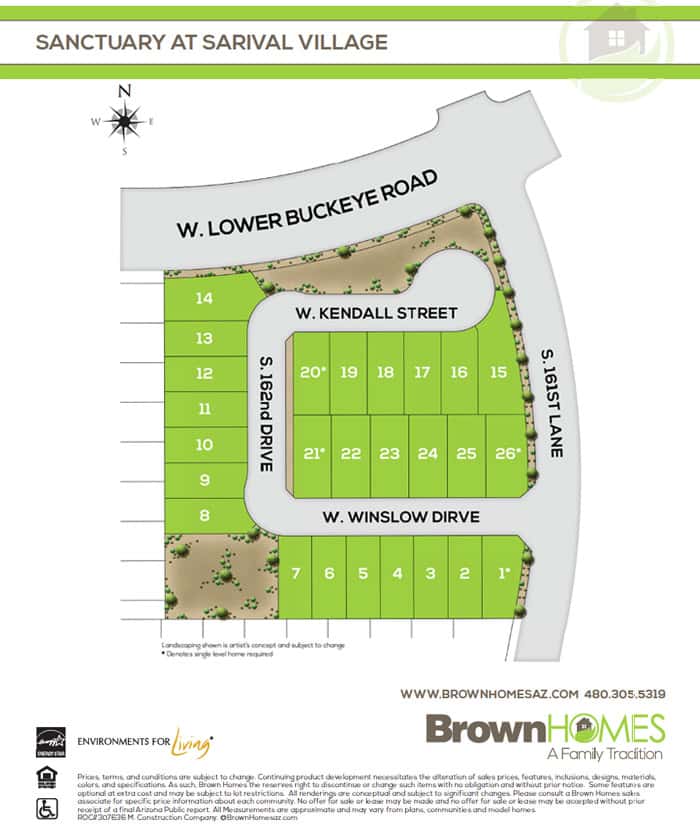 Sanctuary at Sarival Village Brown Homes AZ