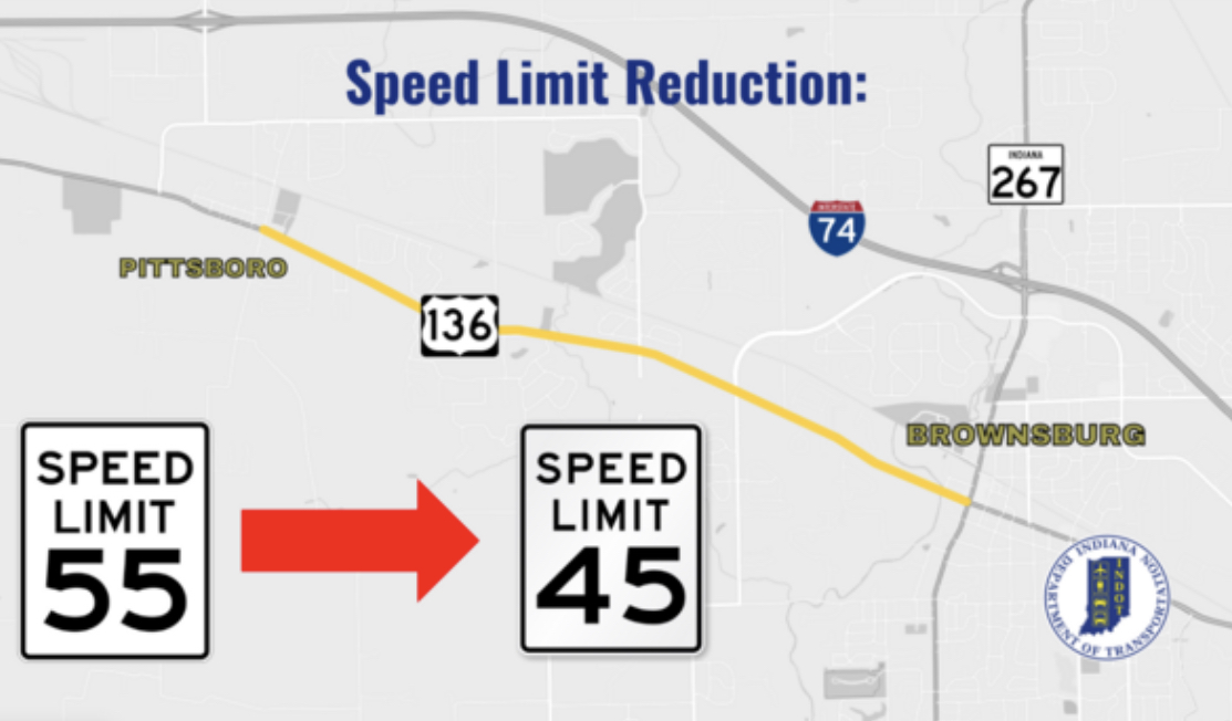 New Speed Limit U.S. 136 Pittsboro and Brownsburg Brownsburg Sentinel