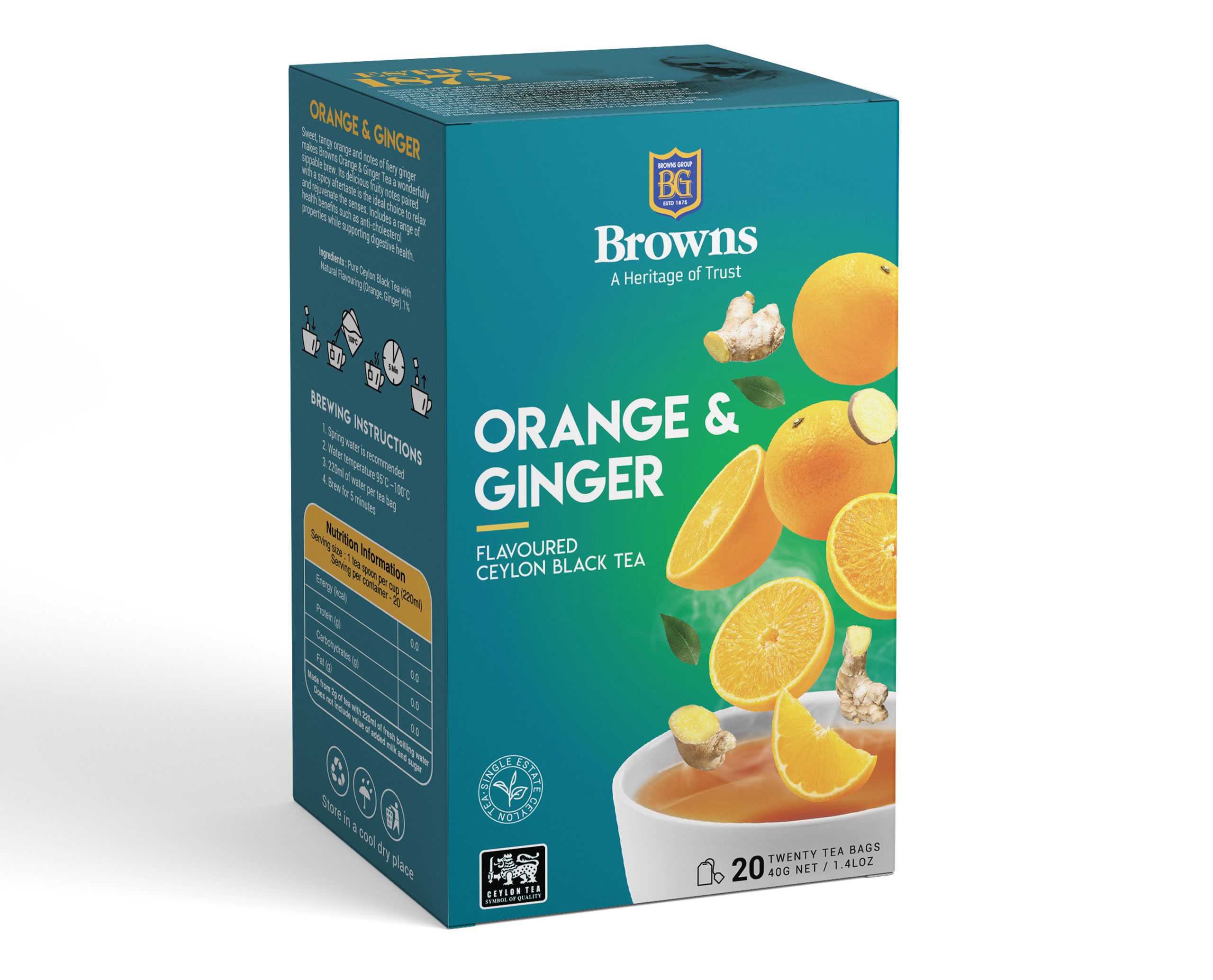 Orange & Ginger Tea Browns Tea
