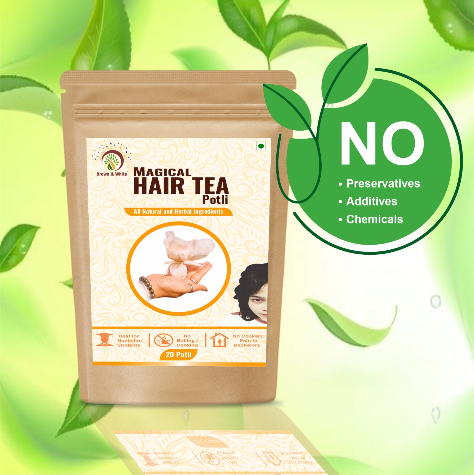 Brown and White Magical Hair Tea Brown & White Nutraceuticals