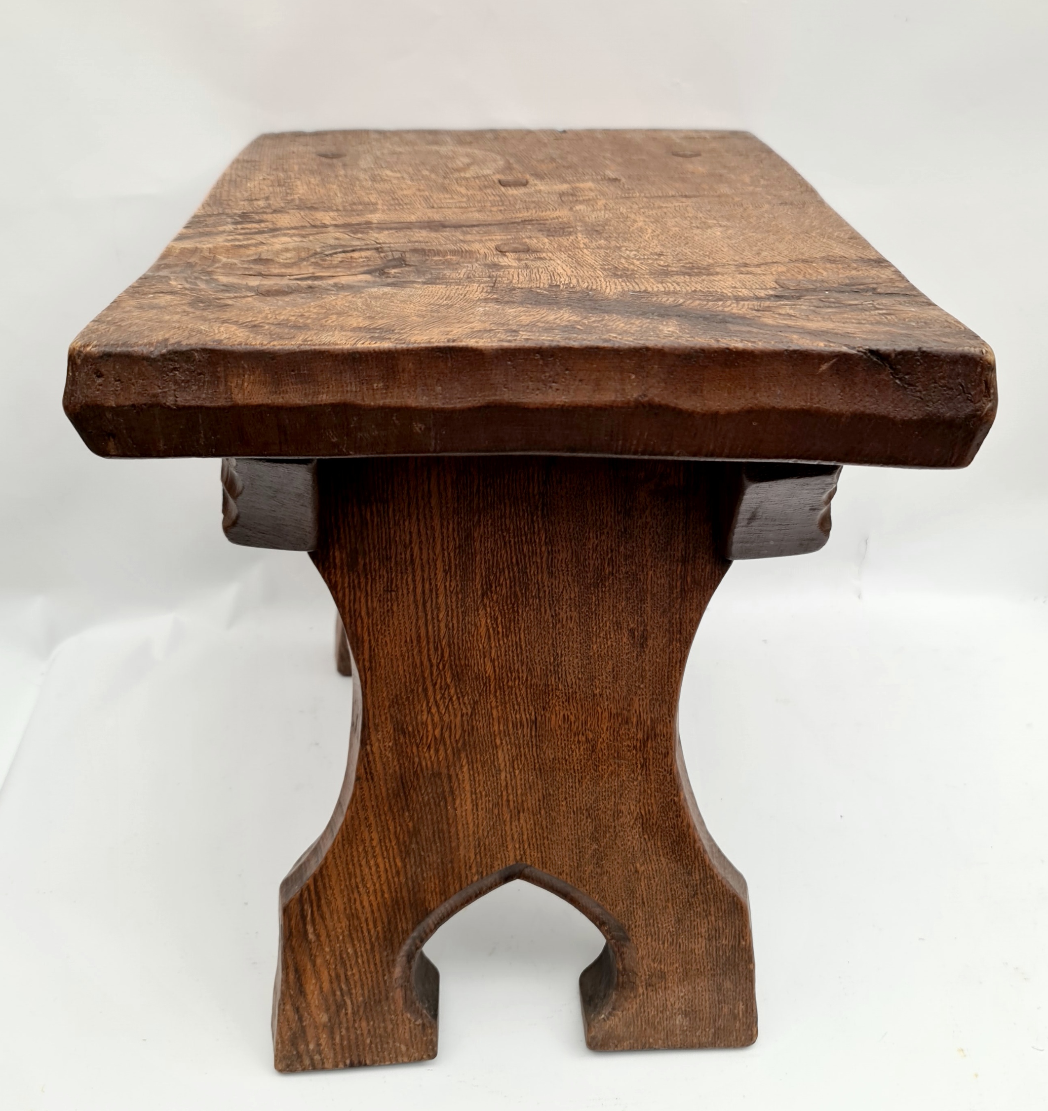 BrowseAWhile Vintage Hand Carved Solid Oak Stool by Jack Grimble 15