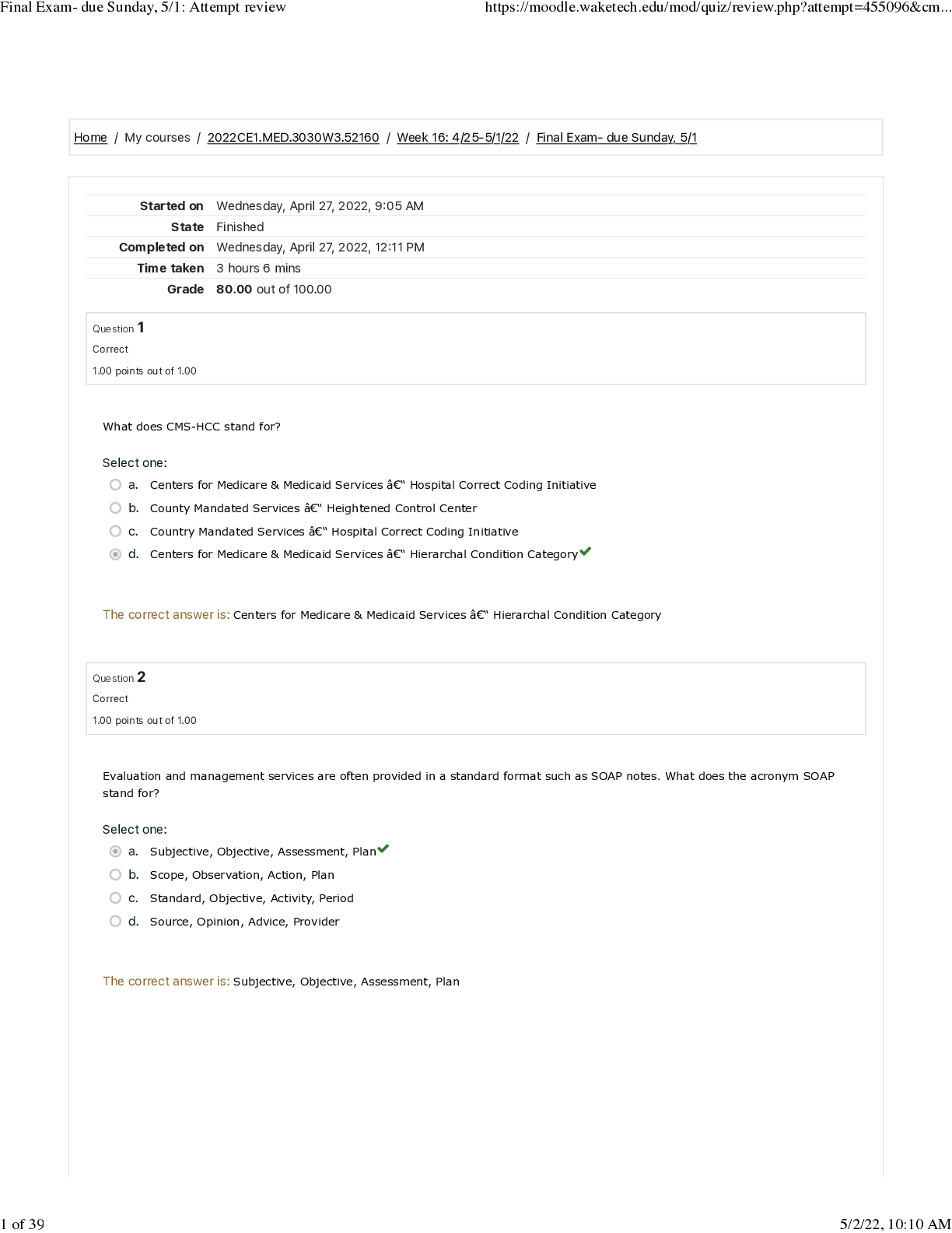 AAPC FINAL EXAM 2022 QUESTIONS AND ANSWERS GRADED A Browsegrades