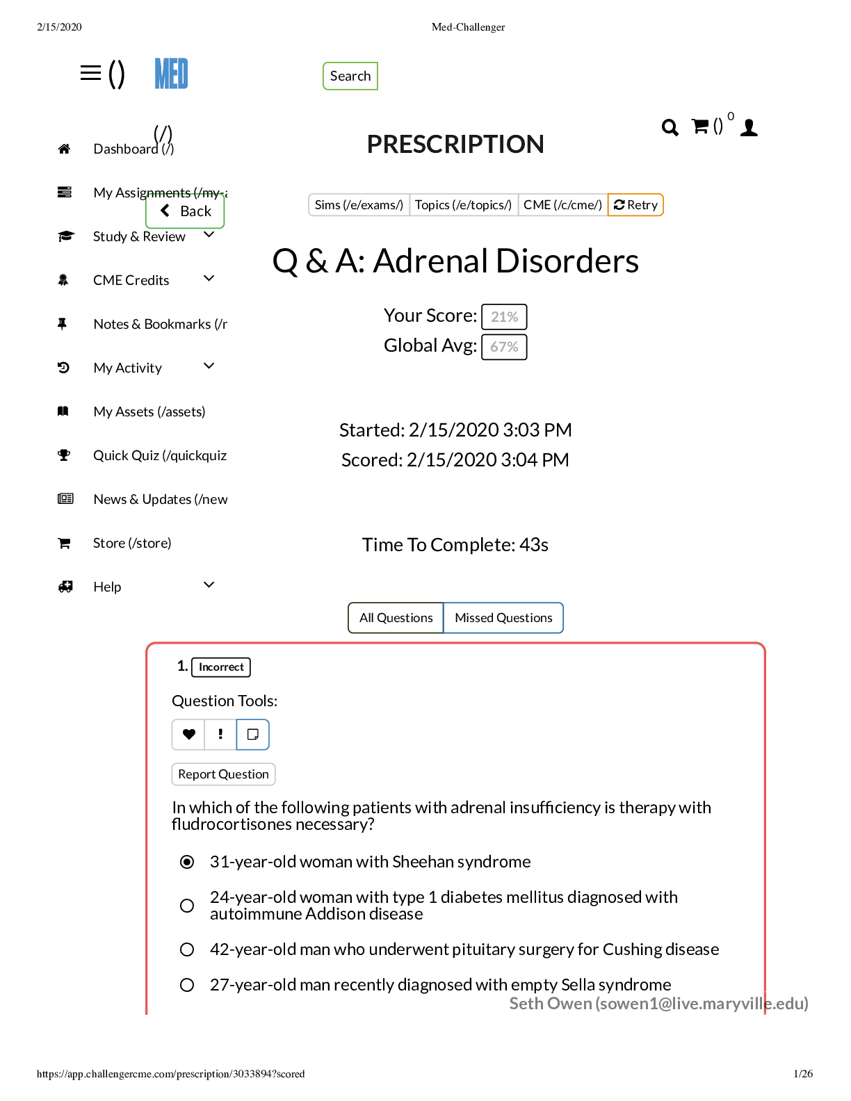 NURS 624 Adrenal Disorders Med Exam_questions,answers with rationales Explained Browsegrades