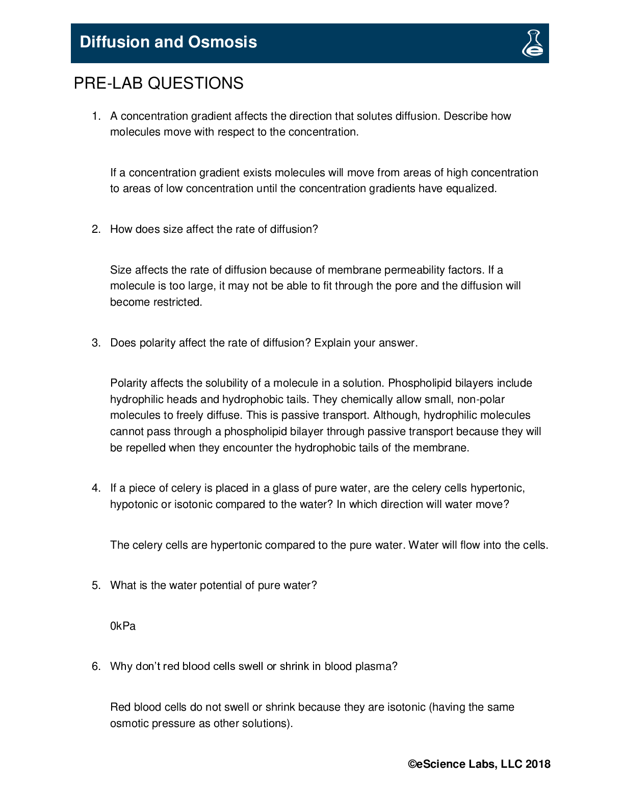 Lab Experiment > CHE PHYSICAL PRELAB QUESTIONS_Diffusion and Osmosis