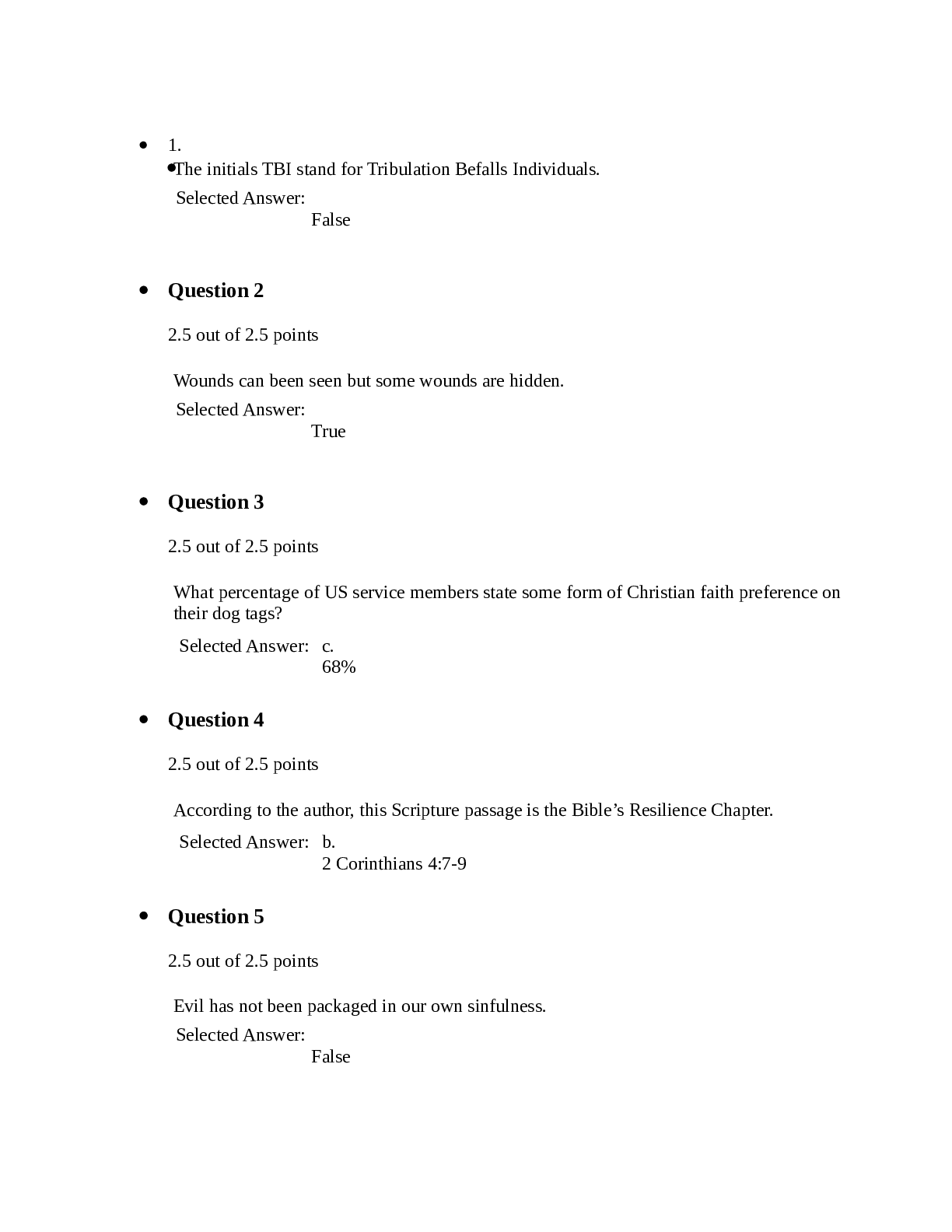 MILT 525 EXAM 2 Latest 2020 complete Questions & Answers A+ Guide