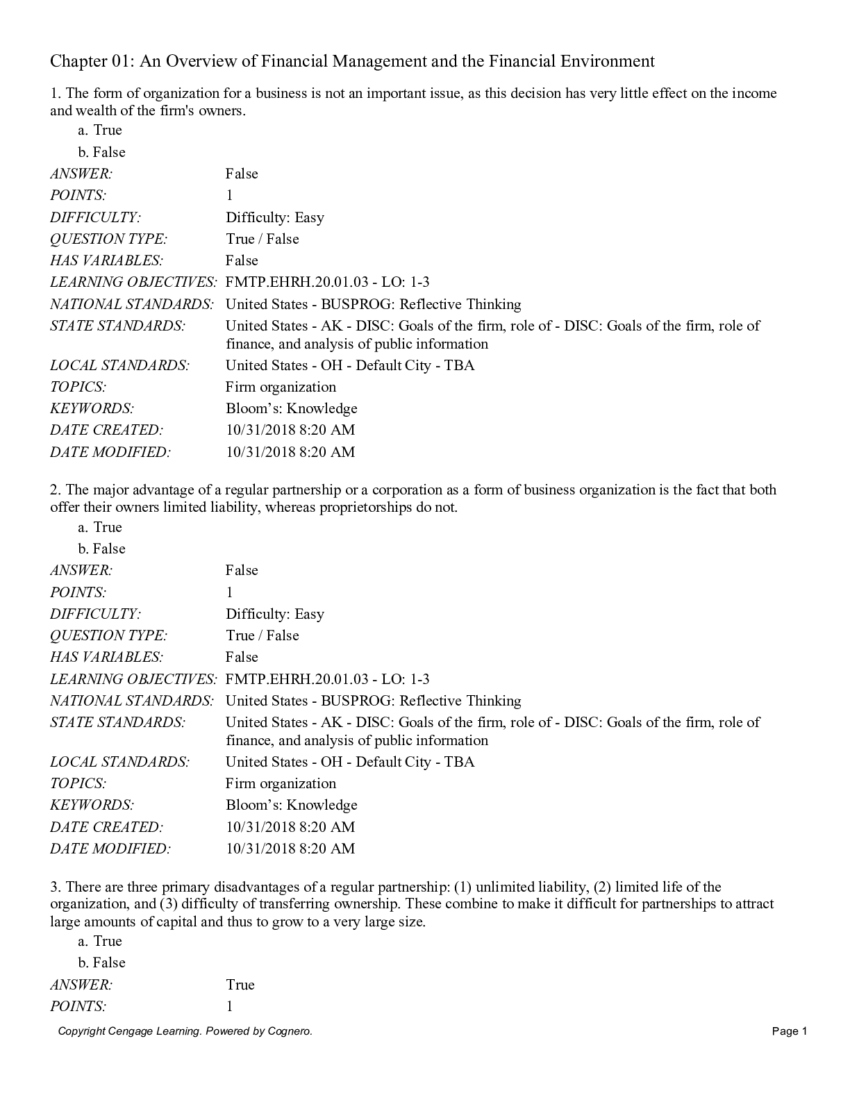 Corporate Finance A Focused Approach, 7th Edition by Ehrhardt Test Bank