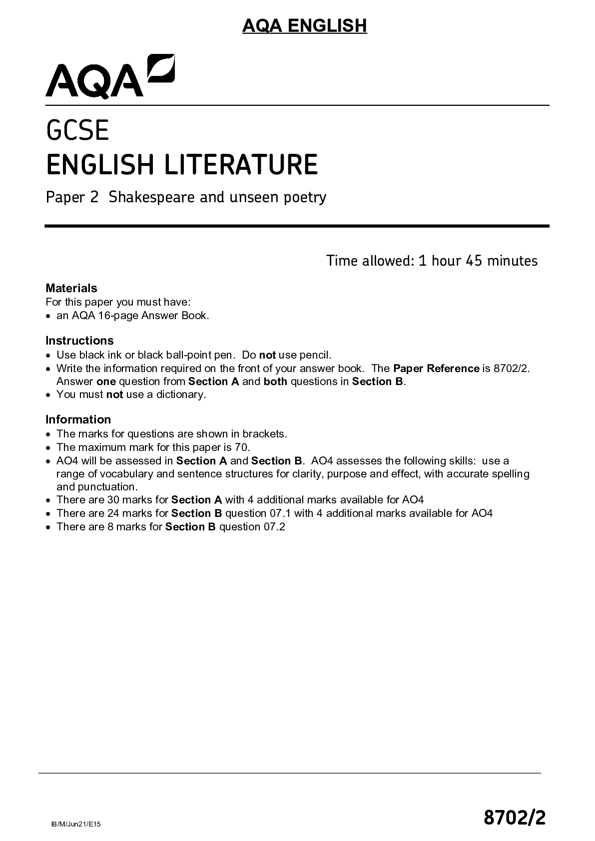 Pearson Edexcel Level 3 GCE 9EL0/02 2022 English Language and