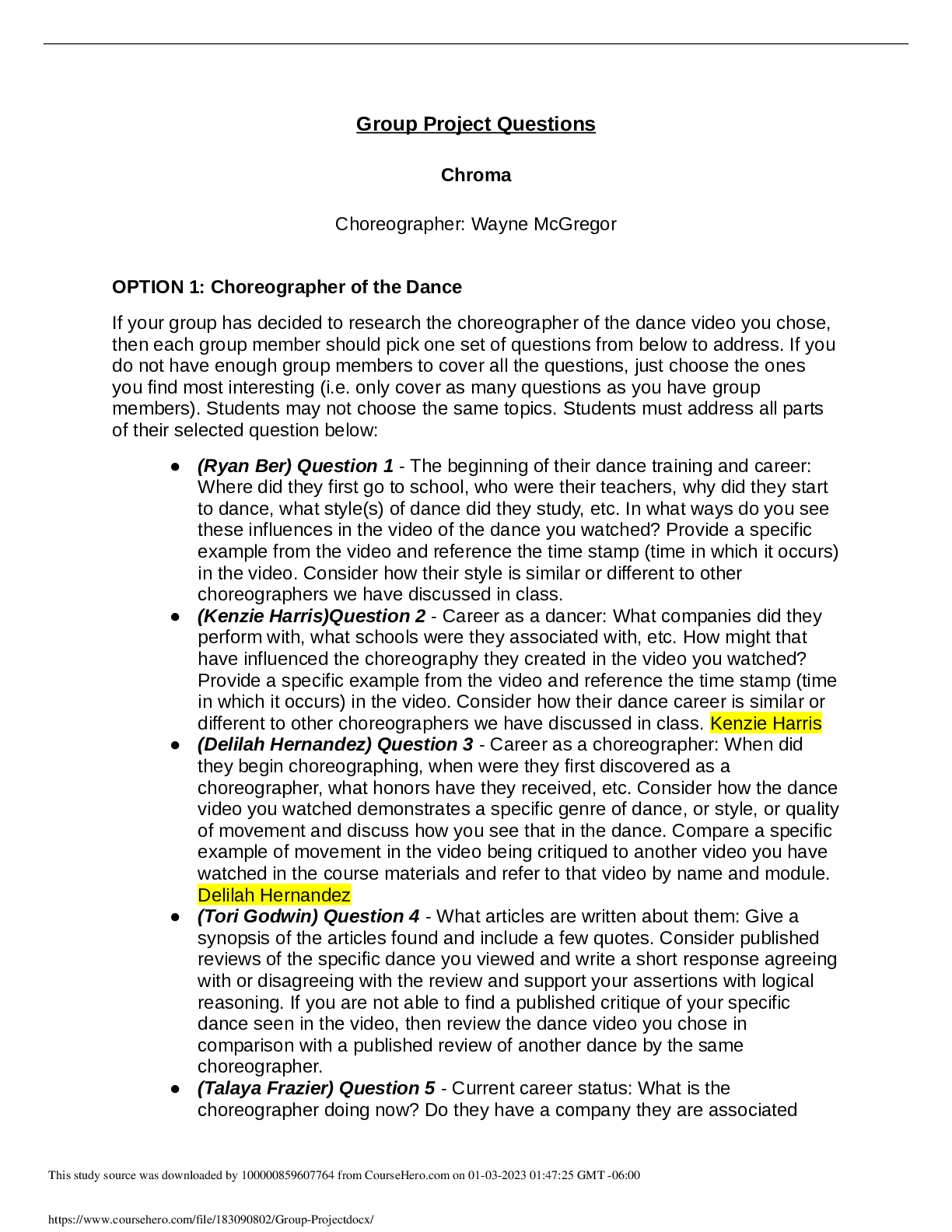 Research Project > Group Project.. Group Project Questions Chroma