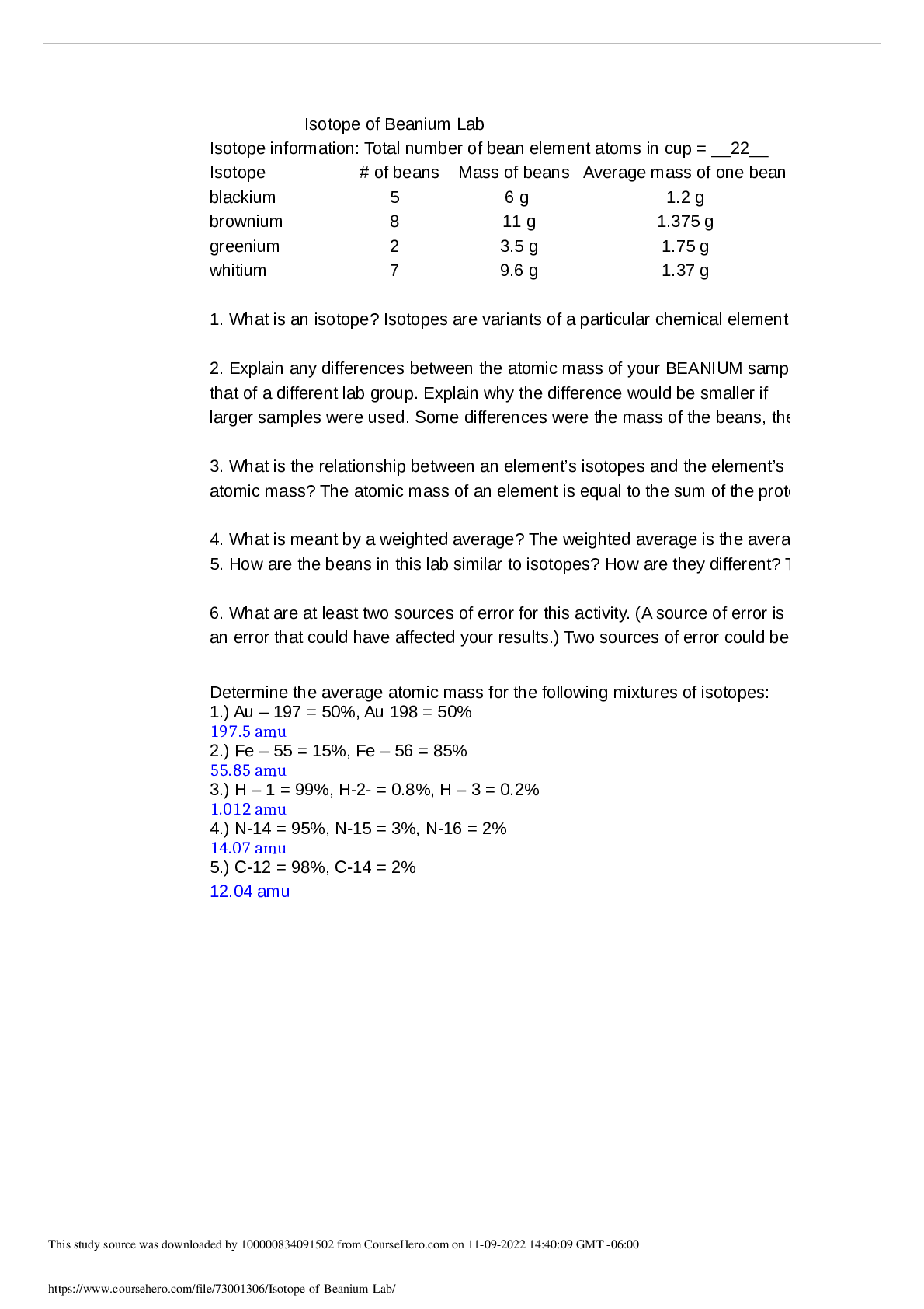 Isotope_of_Beanium_Lab | Download for quality grades - Browsegrades