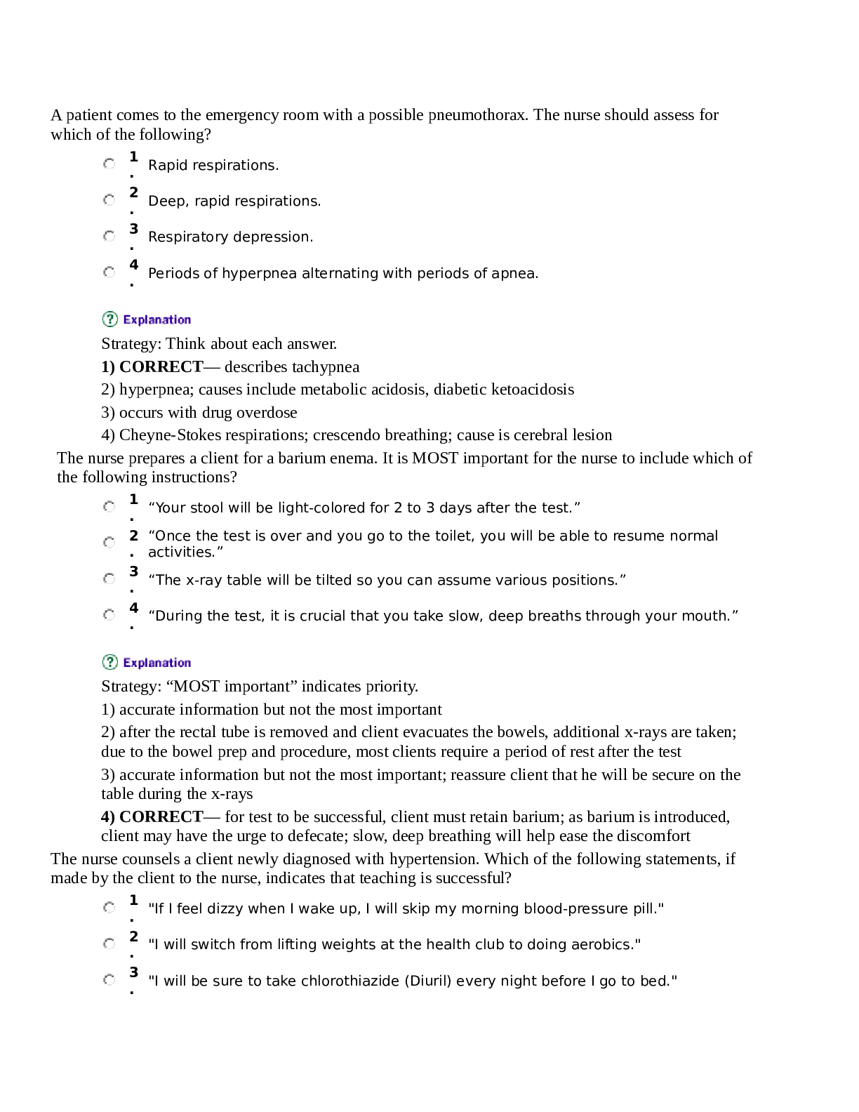 NSG 100 NCLEX Kaplan Question Bank (GRADED A) Question and Answer