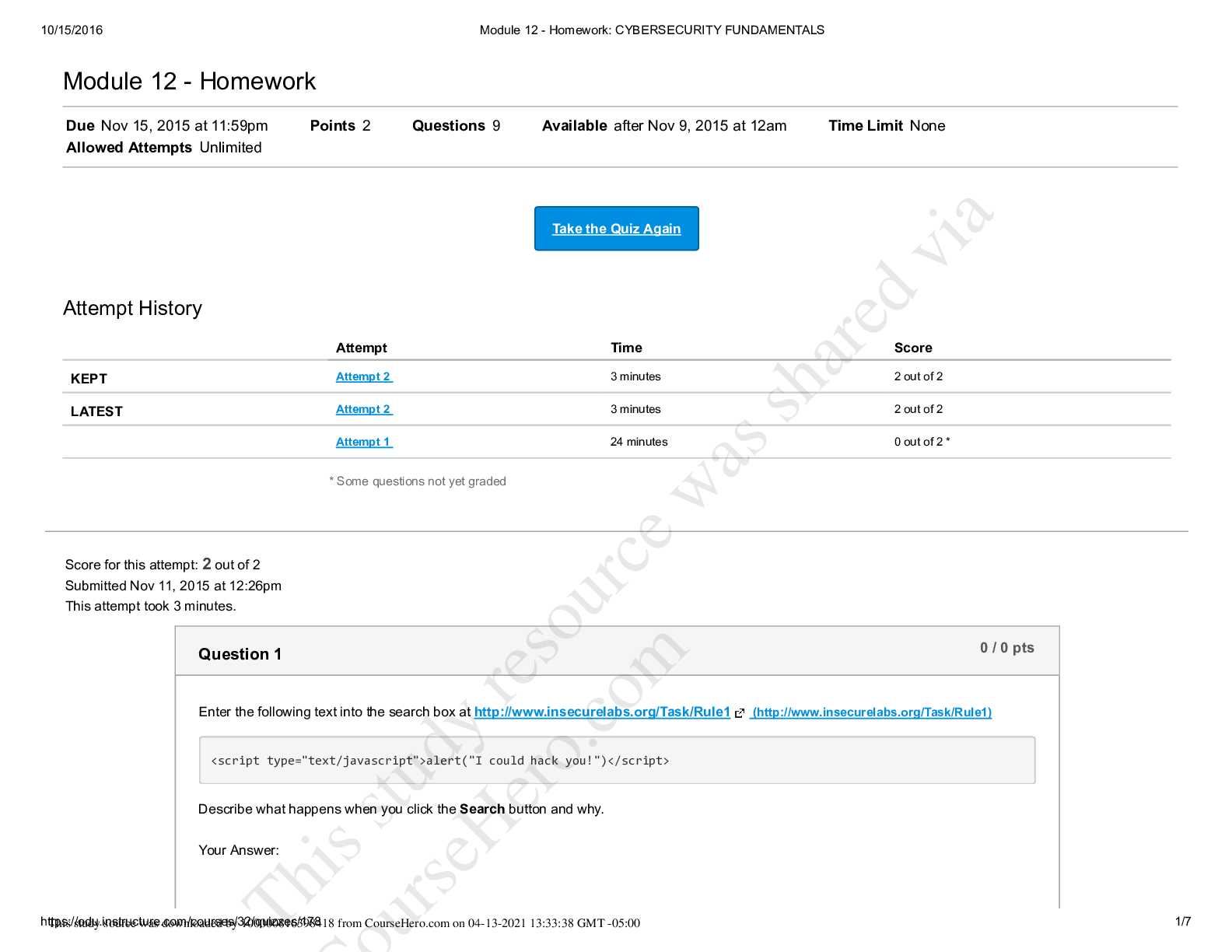 CYBERSECURITY FUNDAMENTALS - Browsegrades