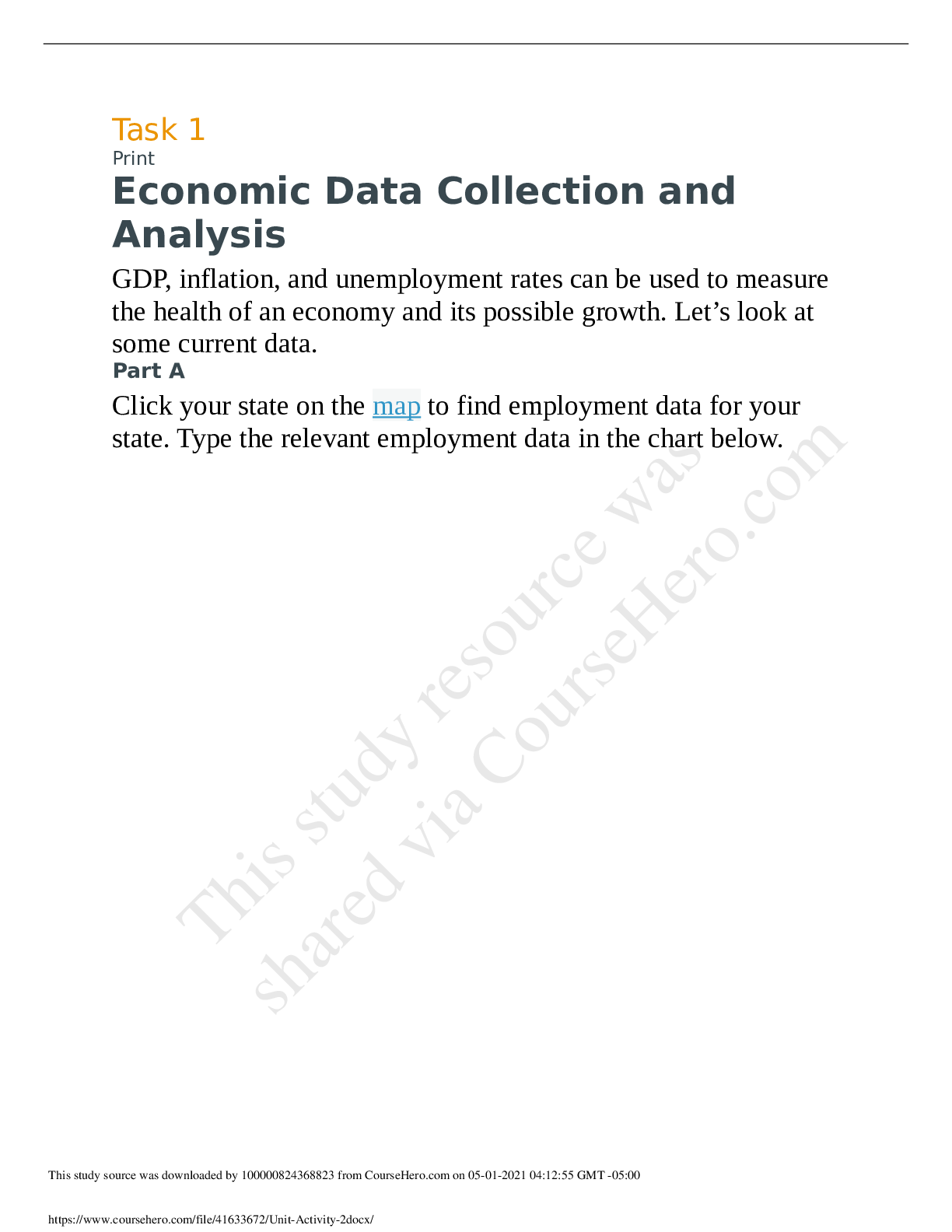 William Henry Harrison High School BUSINESS 101Unit Activity 2.Economic Data Collection and