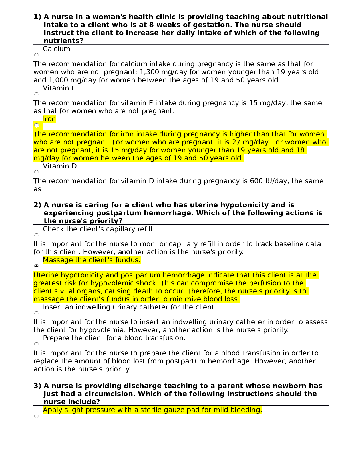 ATI Maternity Proctored Exam 2020 (Verified Answers Download to Score A+)