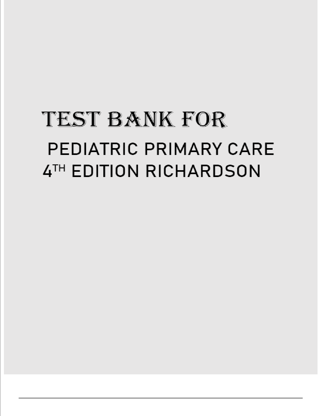 Test Bank Pediatric Primary Care By Burns Pdf (Download Only.