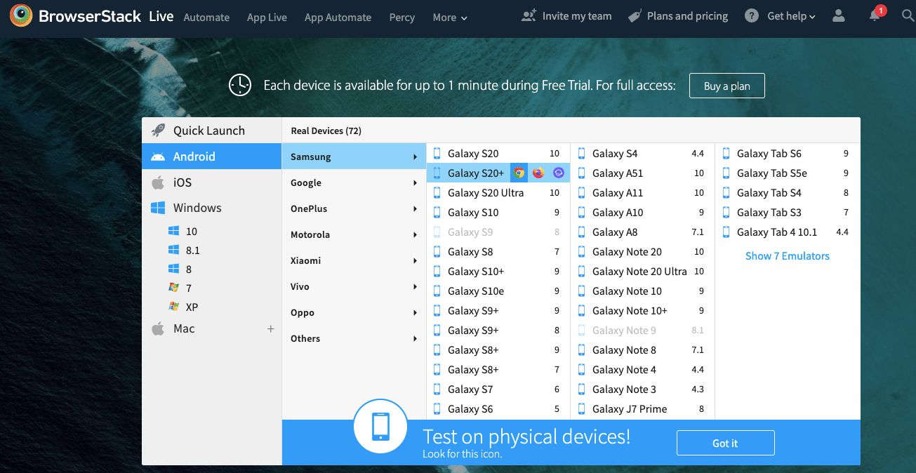 How to test website in different screen sizes BrowserStack