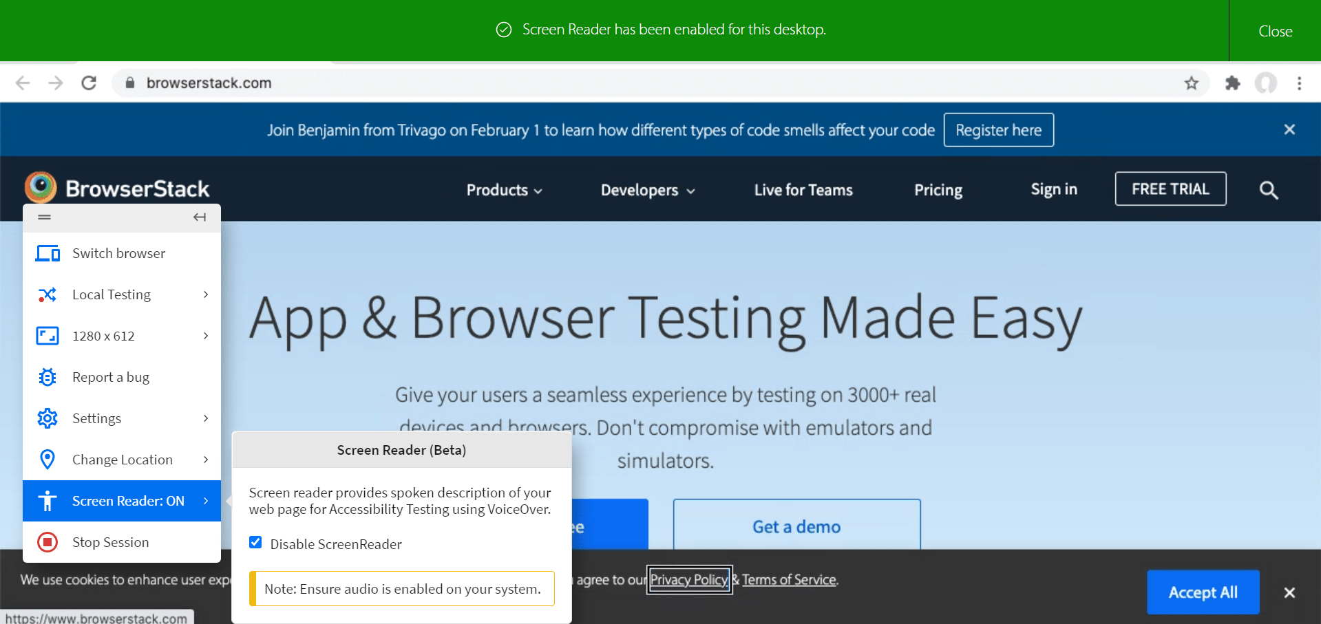 How to Test sites with Screen Readers BrowserStack