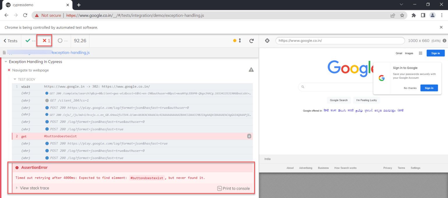 How to handle Errors in Cypress BrowserStack