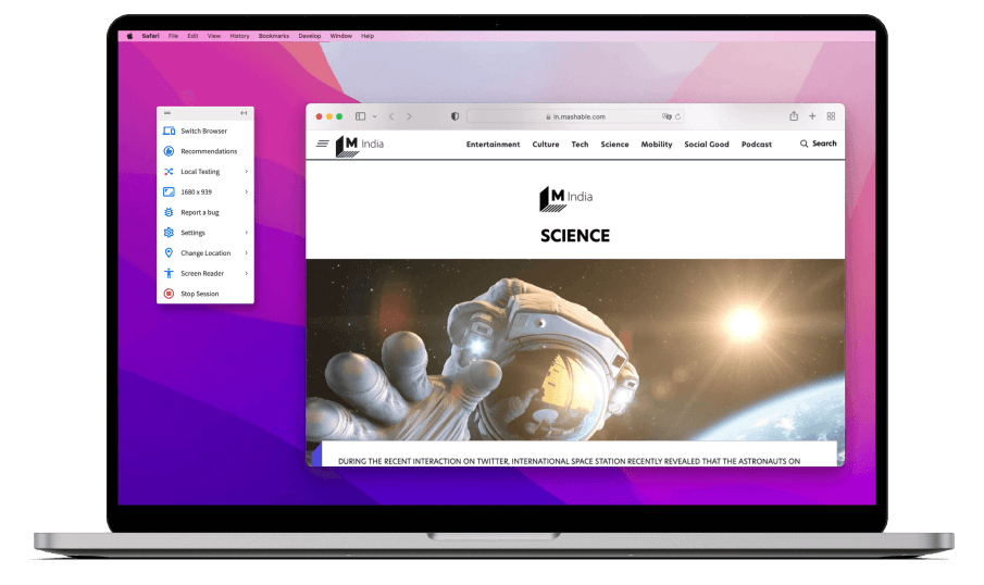Test site on Safari Browser Version 8 Online BrowserStack