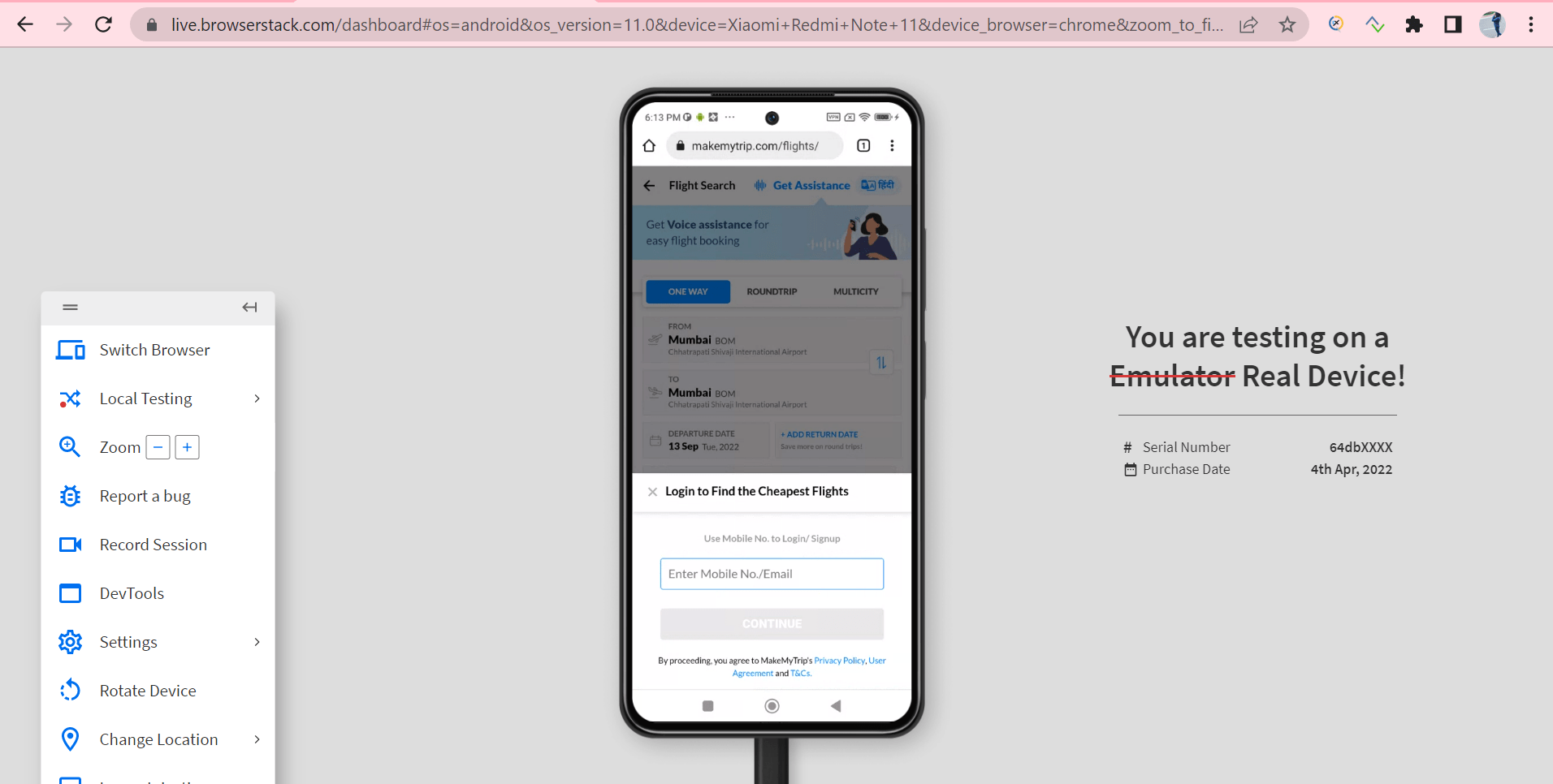 Mobile Device Emulator for site Testing vs Real Devices BrowserStack