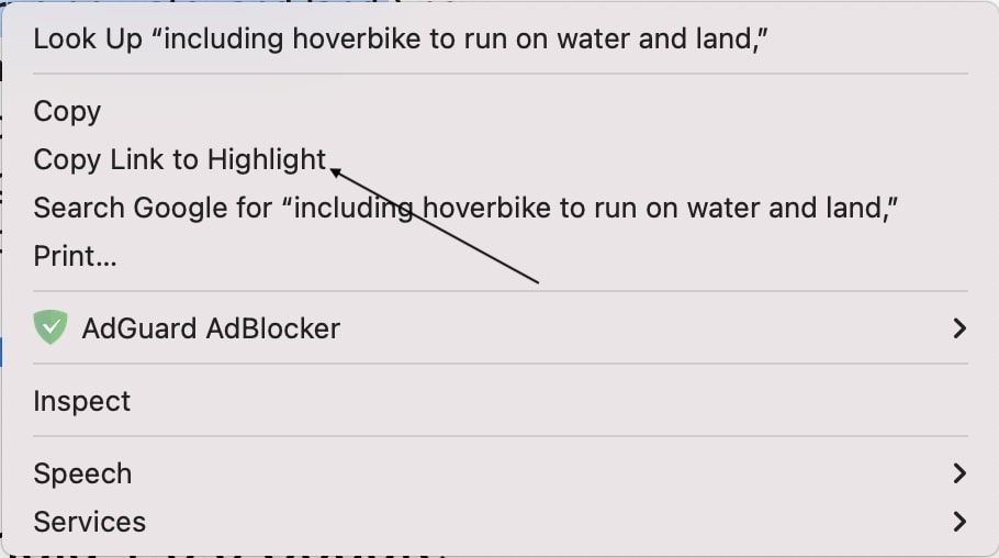 How to Create Links to Highlighted Text on a page in Chrome
