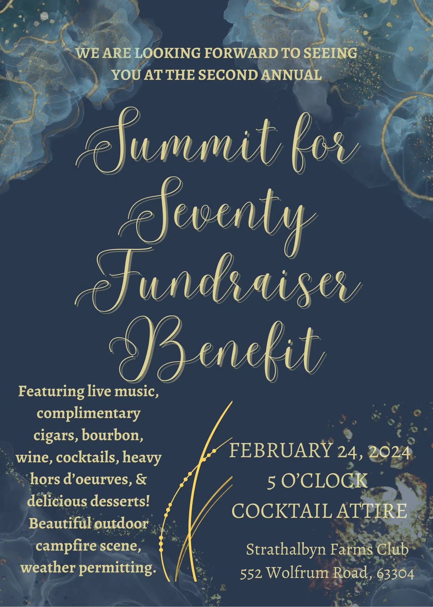 Summit for Seventy Fundraiser Benefit at Strathalbyn Farms Burns
