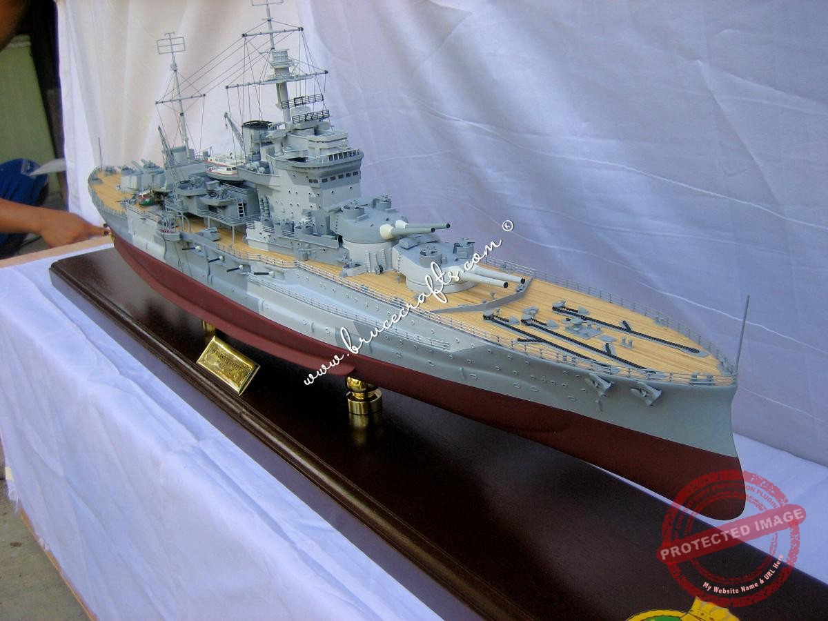 HMS Warspite (03) Mahogany Wooden Aircraft Models Boat & Ship Models Handmade Museum Quality