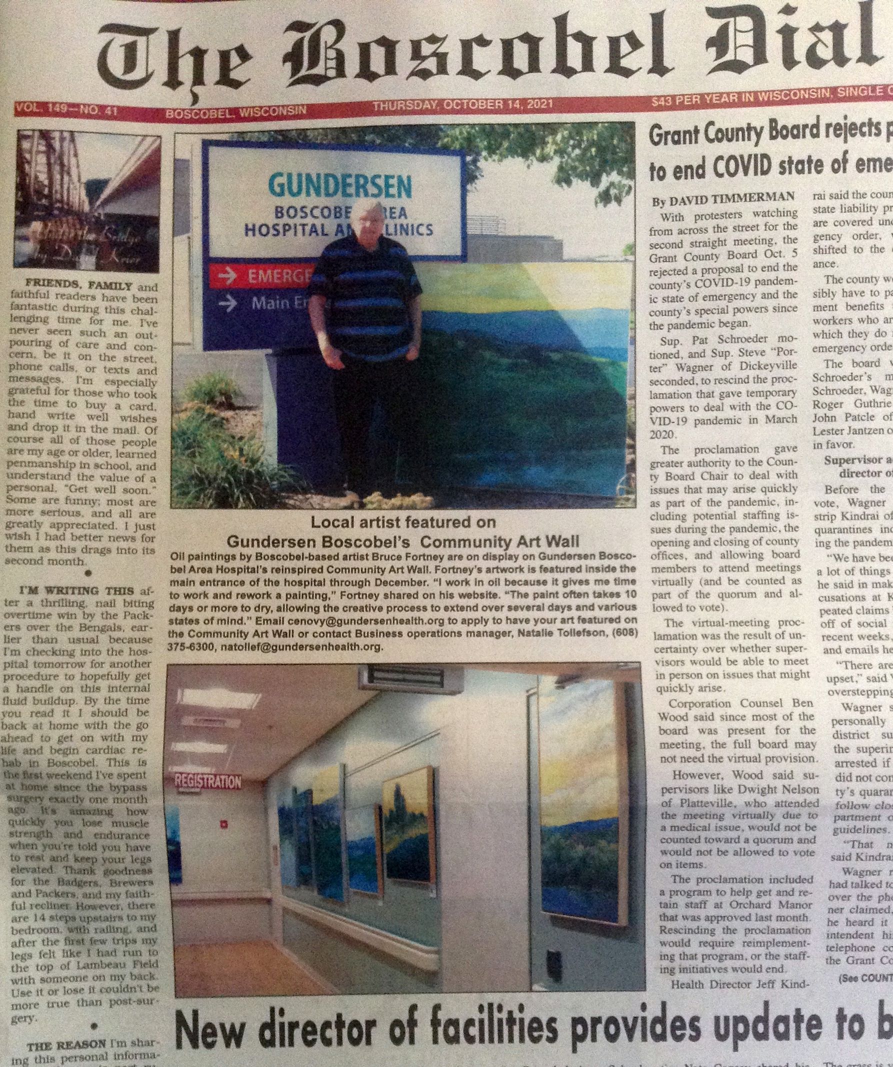 Boscobel Gunderson Hospital Community Art Wall Exhibit BruceFortney.Art