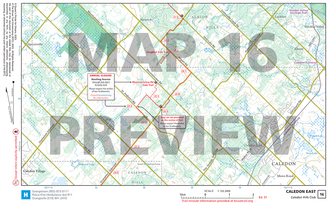 Map 16 Caledon East Ed 31 Bruce Trail Conservancy